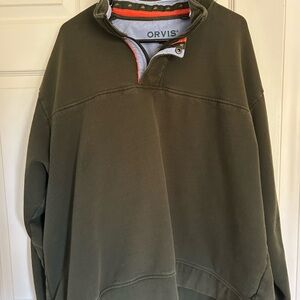 Men’s Orvis Forest Green Quarter-Zip Pullover
